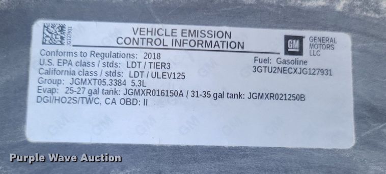 image for item MI9799 2018 GMC Sierra 1500 SLT  Crew Cab pickup truck