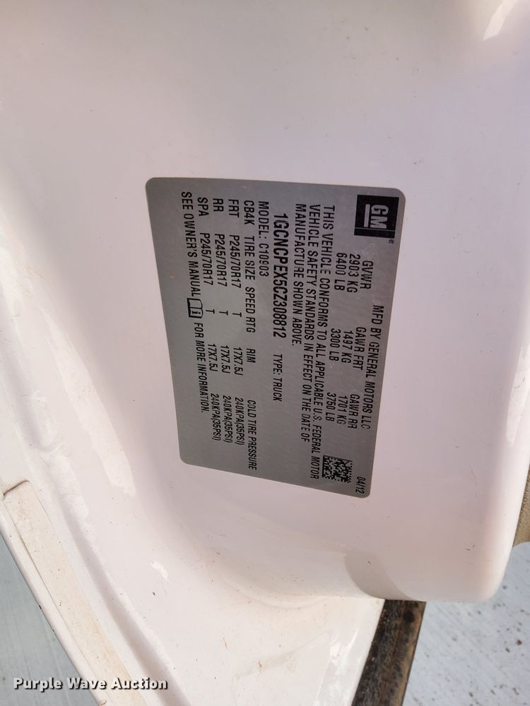 image for item MQ9439 2012 Chevrolet Silverado 1500  pickup truck