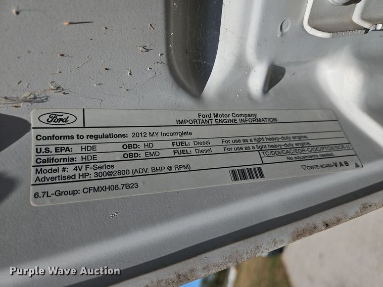 image for item MU9235 2012 Ford F550 Super Duty XL  flatbed truck