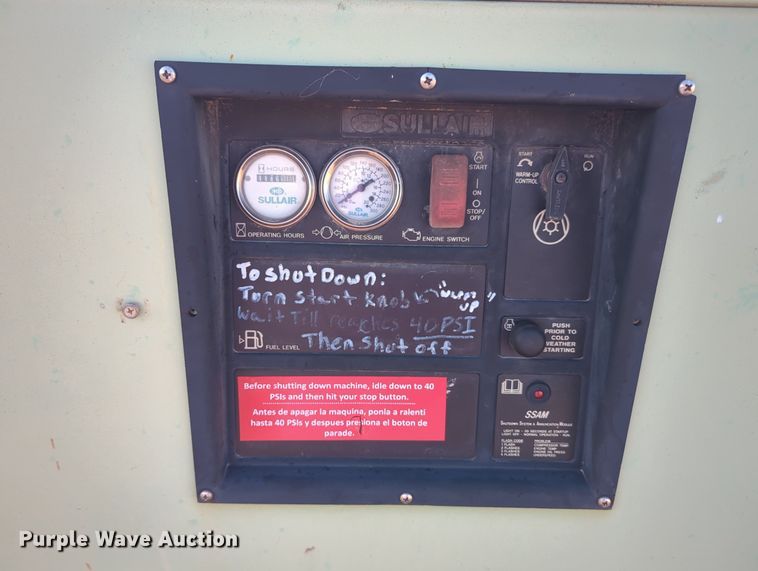 image for item MX9464 Sullair 185  air compressor