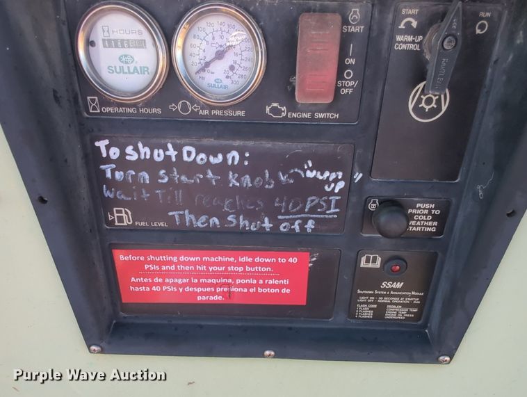 image for item MX9464 Sullair 185  air compressor