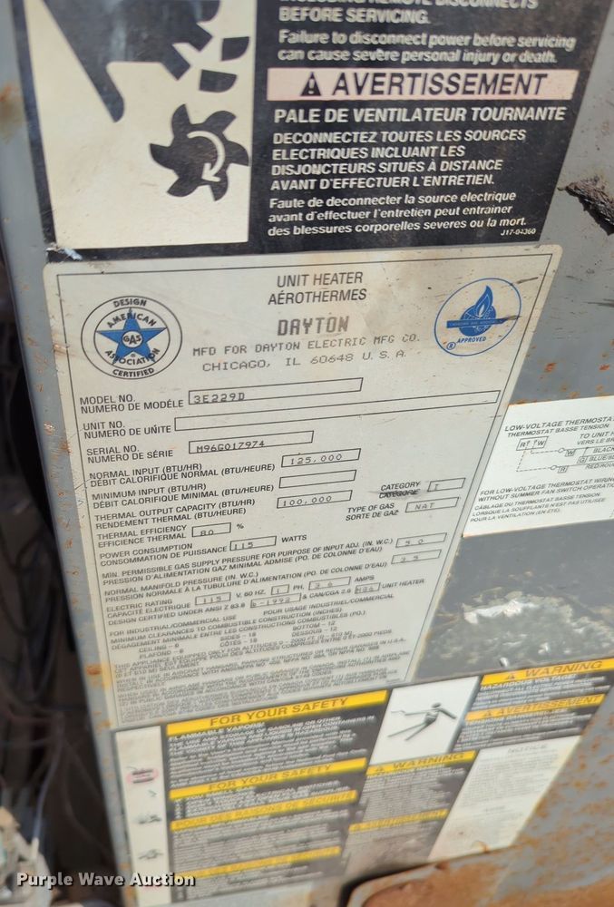 image for item MX9483 (3) Dayton 3E229D heaters