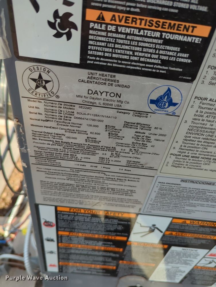 image for item MX9483 (3) Dayton 3E229D heaters