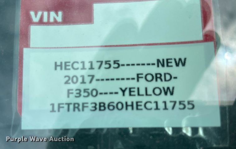 image for item MY9524 2017  Ford F350 Super Duty XL  utility bed pickup truck