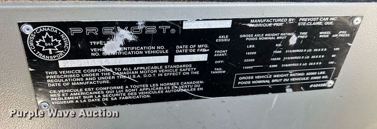 image for item NI9037 2003 Prevost  coach bus