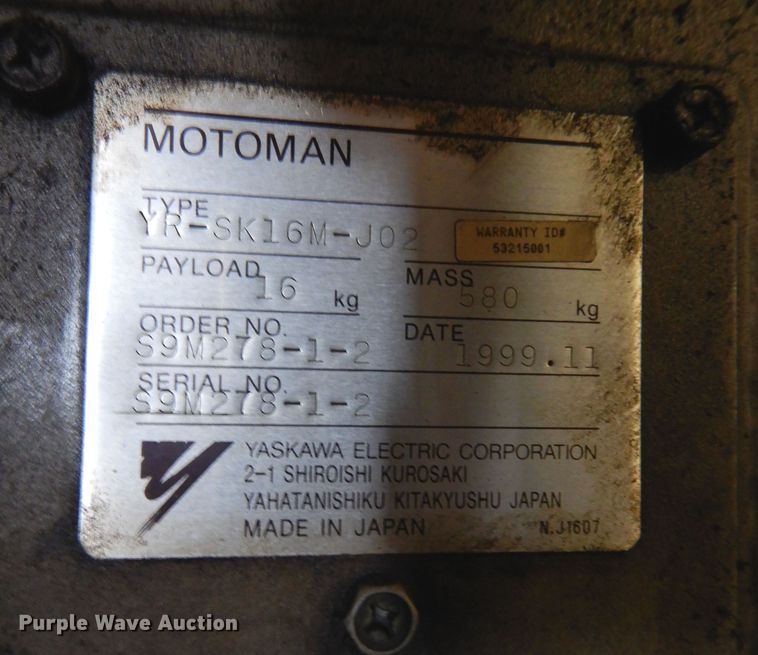 image for item NJ9862 1999 Motoman SK16MX  robotic welding arm system