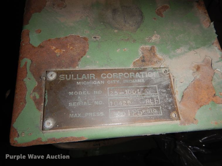 image for item NJ9878 Sullair 25100L  air compressor