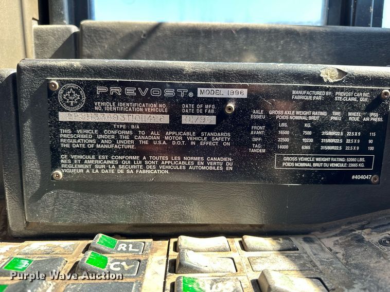 image for item NP9646 1996 Prevost H3-40  coach bus