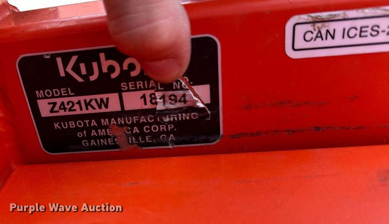 image for item NQ9391 Kubota Z421KW  ZTR lawn mower