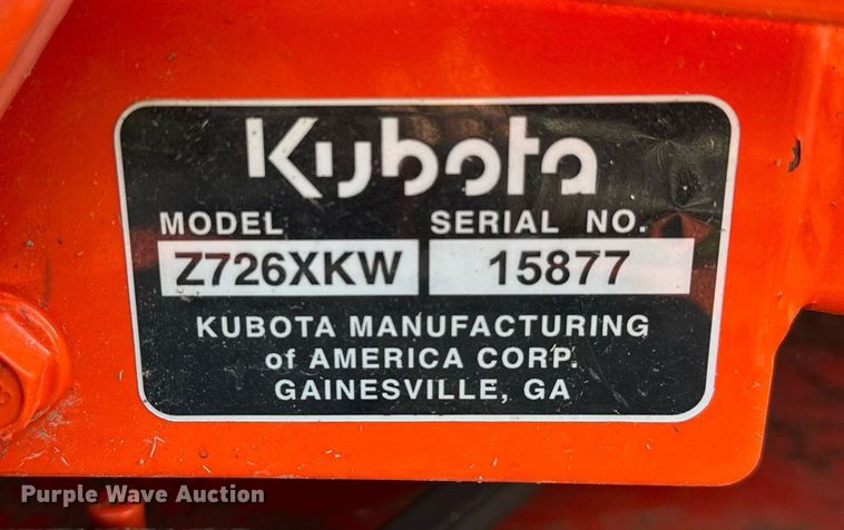 image for item NQ9392 Kubota Z726XKW  ZTR lawn mower