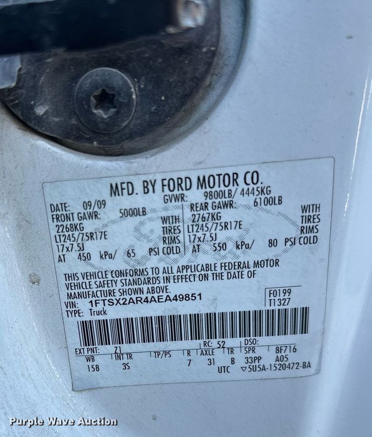 image for item NQ9419 2010 Ford F250 Super Duty  SuperCab pickup truck