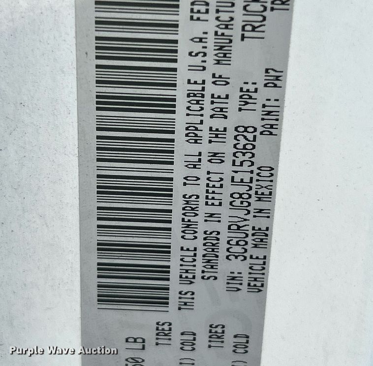 image for item NQ9841 2018 Dodge Ram 3500 Promaster  van