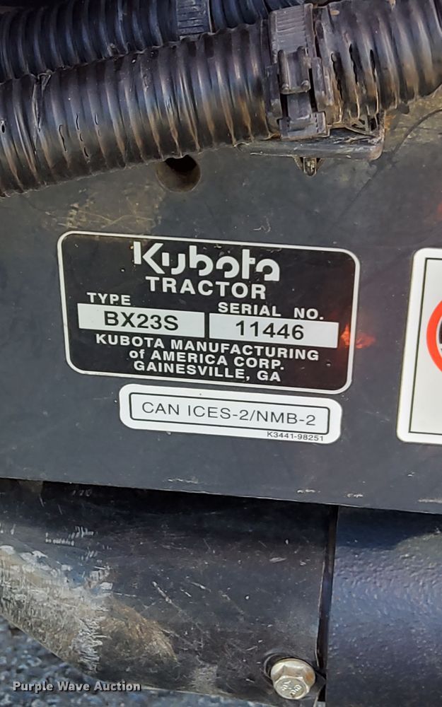 image for item NQ9906 2017 Kubota BX23S  MFWD tractor