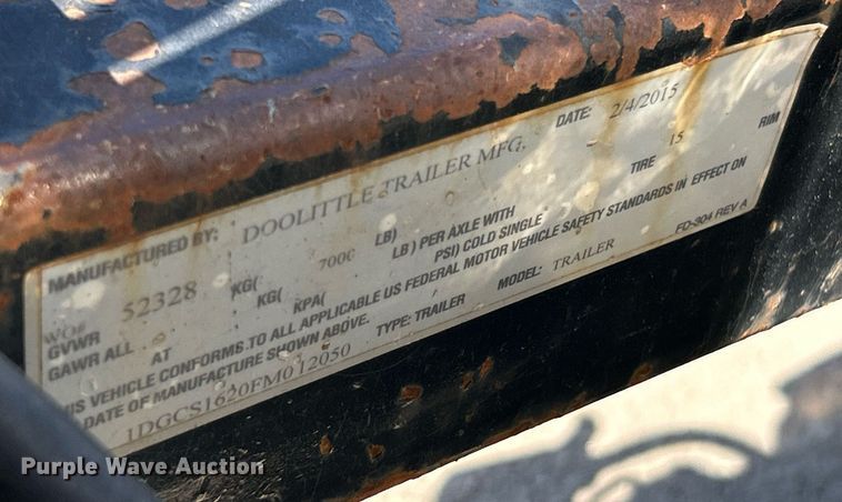 image for item NQ9923 2015 Doolittle FD-304  enclosed cargo trailer