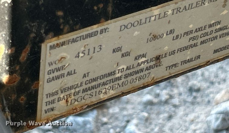 image for item NQ9924 2014 Doolittle FD-304  enclosed cargo trailer