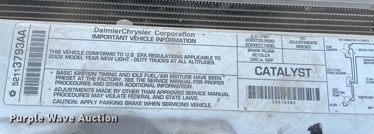 image for item NT9537 2002 Dodge Ram 2500  Quad Cab pickup truck