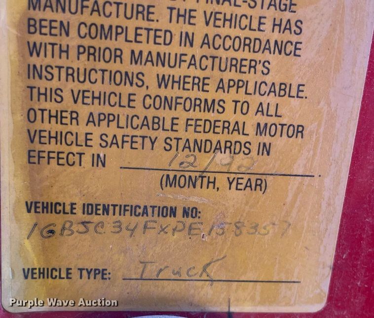 image for item NX9796 1993 Chevrolet C3500  flatbed pickup truck