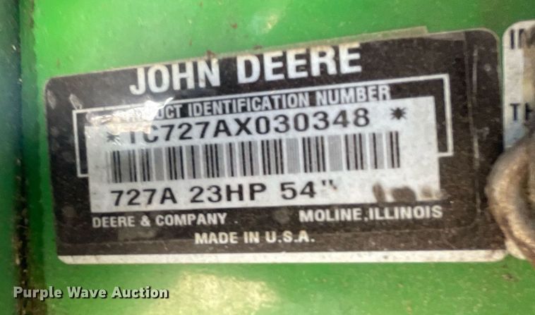 image for item NX9849 John Deere 727A  ZTR lawn mower