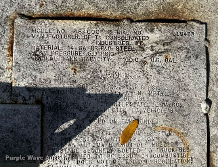 image for item OF9054 Delta 484000  100 gallon fuel tank