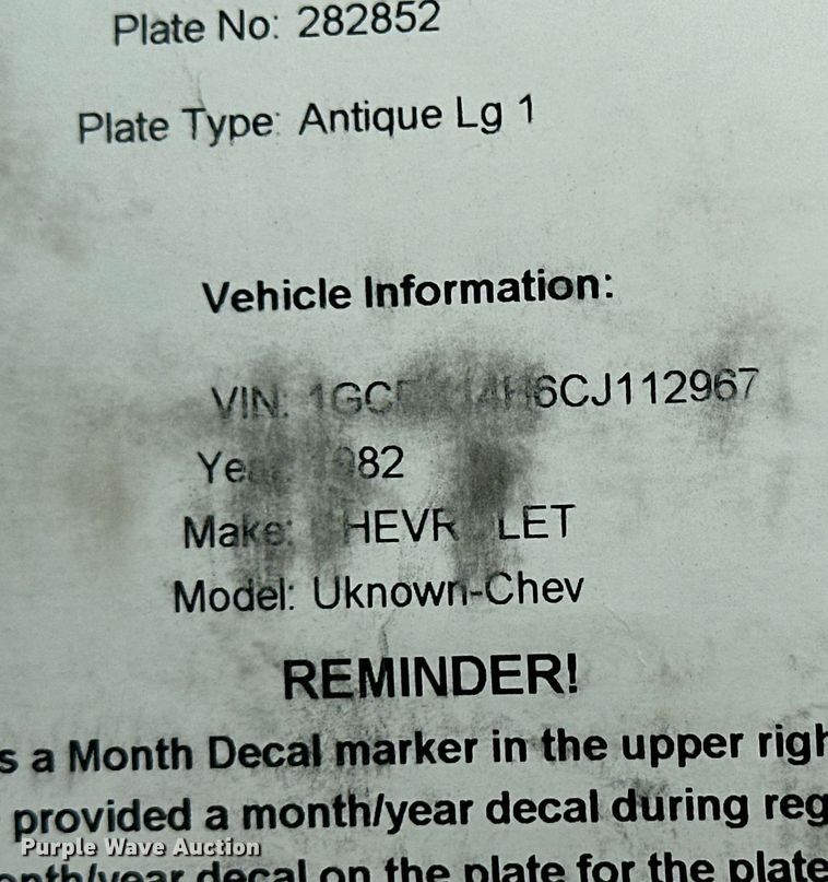 image for item OK9004 1982 Chevrolet Silverado K10  pickup truck