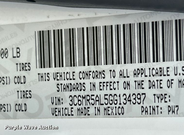 image for item OK9660 2016 Dodge Ram 2500HD  pickup truck