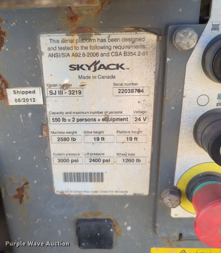 image for item OL9039 Sky Jack SJIII-3219  scissor lift