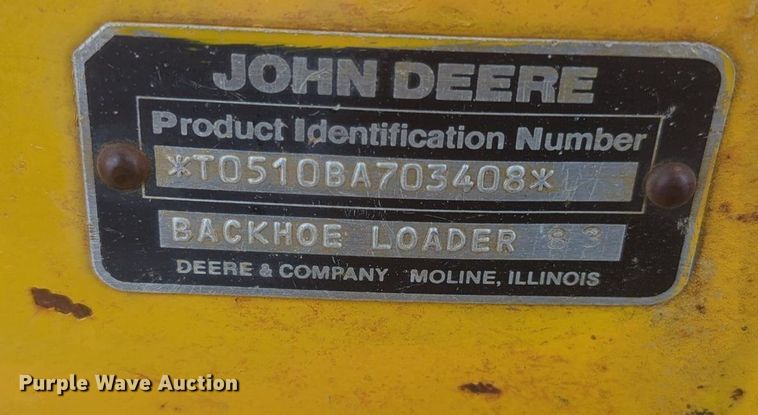 image for item OL9057 1983 John Deere 510B  backhoe