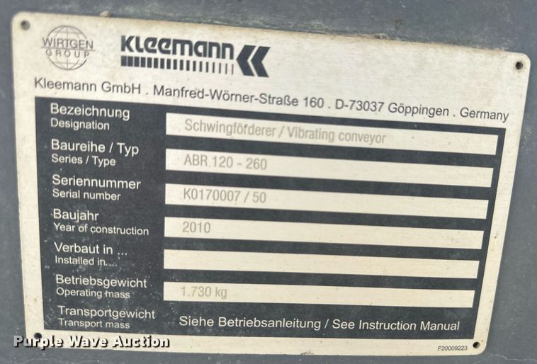 image for item DH1847 2010 Kleemann Mobirex MR110ZS EVO  crushing plant