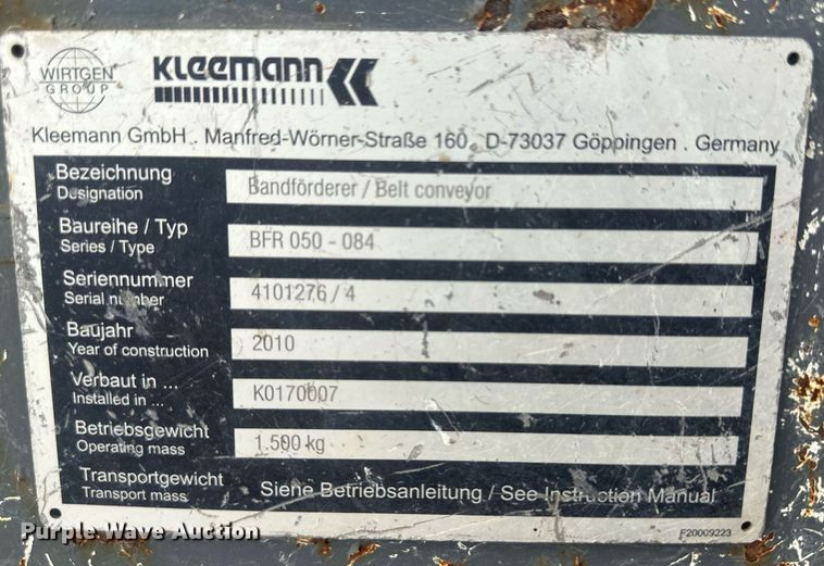 image for item DH1847 2010 Kleemann Mobirex MR110ZS EVO  crushing plant
