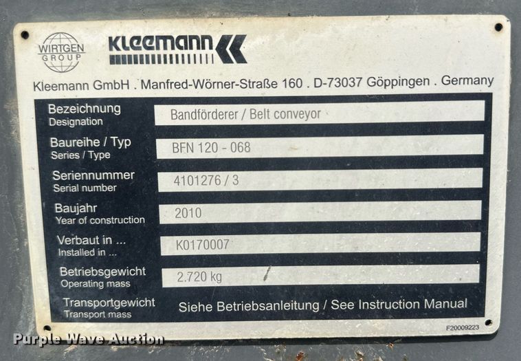 image for item DH1847 2010 Kleemann Mobirex MR110ZS EVO  crushing plant