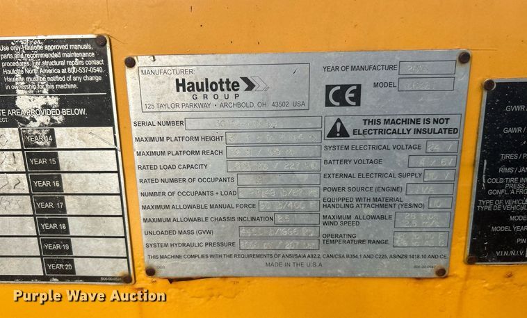 image for item DJ6348 2013 Haulotte 3632T  boom lift