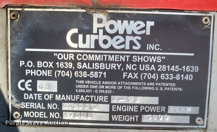 image for item DK1155 2003 Power Curbers 5700 B curb machine