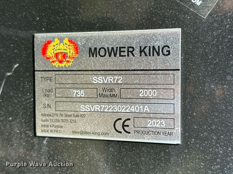 image for item DM6519 2023 Mower King SSVR72  skid steer vibratory roller