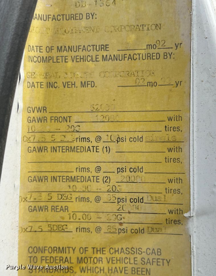 image for item DN3155 1992 GMC C6500  bucket truck