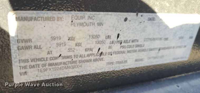 image for item DN4144 2013 Equip Inc Optimax 825  seal coating trailer