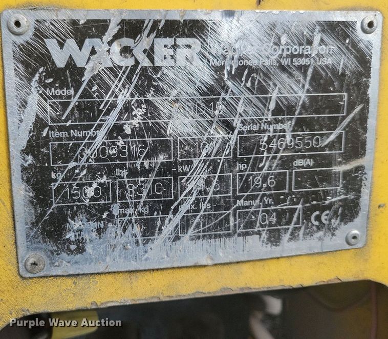 image for item DN4149 2004 Wacker RD15  double drum vibratory roller