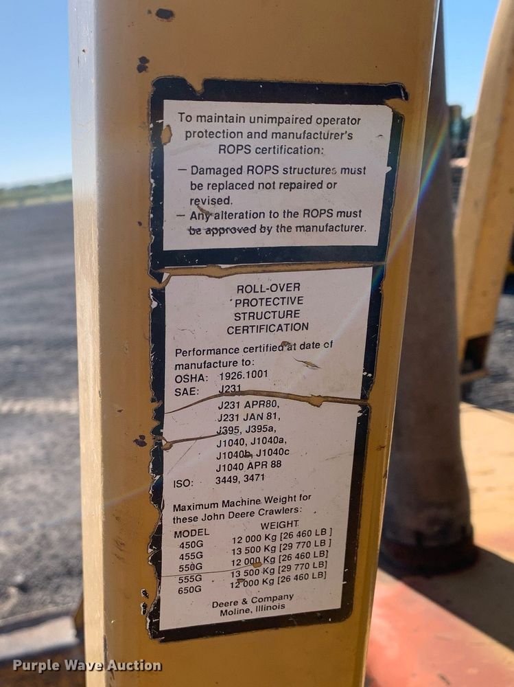 image for item DP8680 1995 John Deere 550G LGP Series IV  dozer