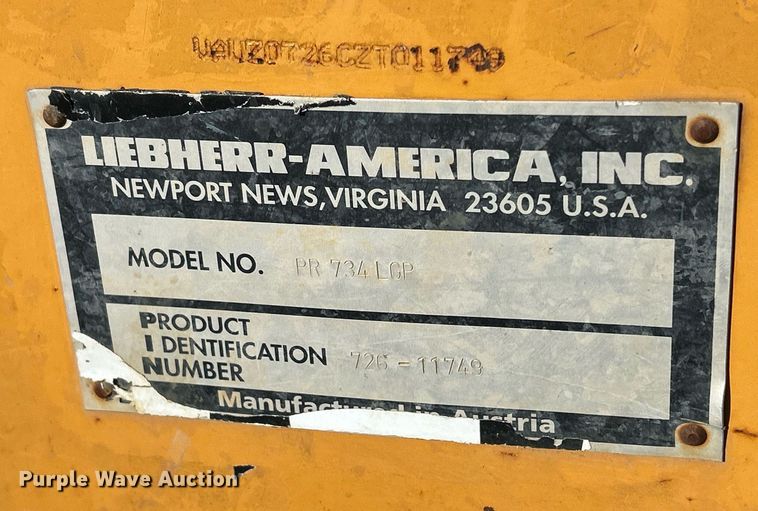 image for item DQ0962 2010 Liebherr  PR734 LGP dozer