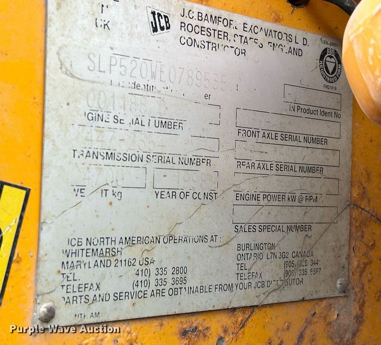 image for item DQ0968 1998 JCB 520  telehandler