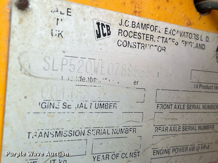 image for item DQ0968 1998 JCB 520  telehandler