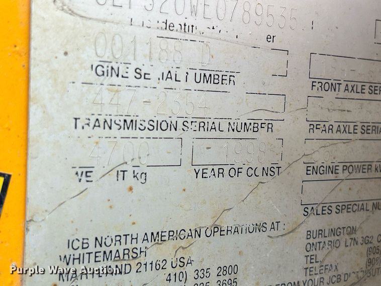 image for item DQ0968 1998 JCB 520  telehandler