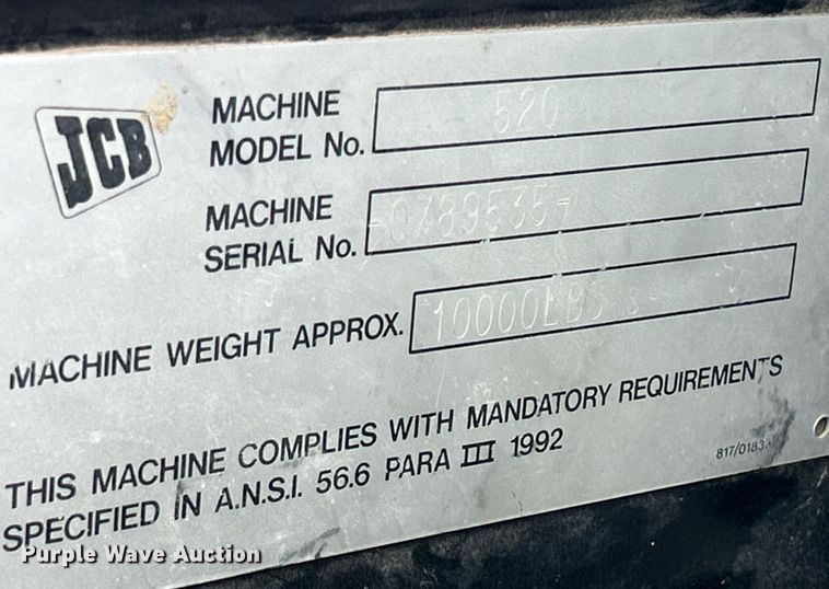 image for item DQ0968 1998 JCB 520  telehandler