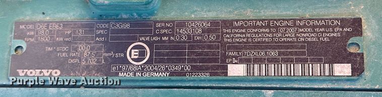 image for item DQ1453 Volvo EC160C  excavator