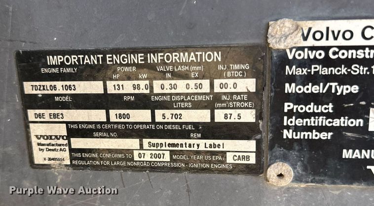 image for item DQ1453 Volvo EC160C  excavator