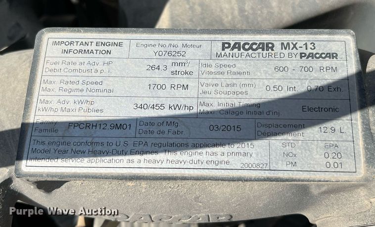 image for item DQ2217 2016 Kenworth T800  dump truck