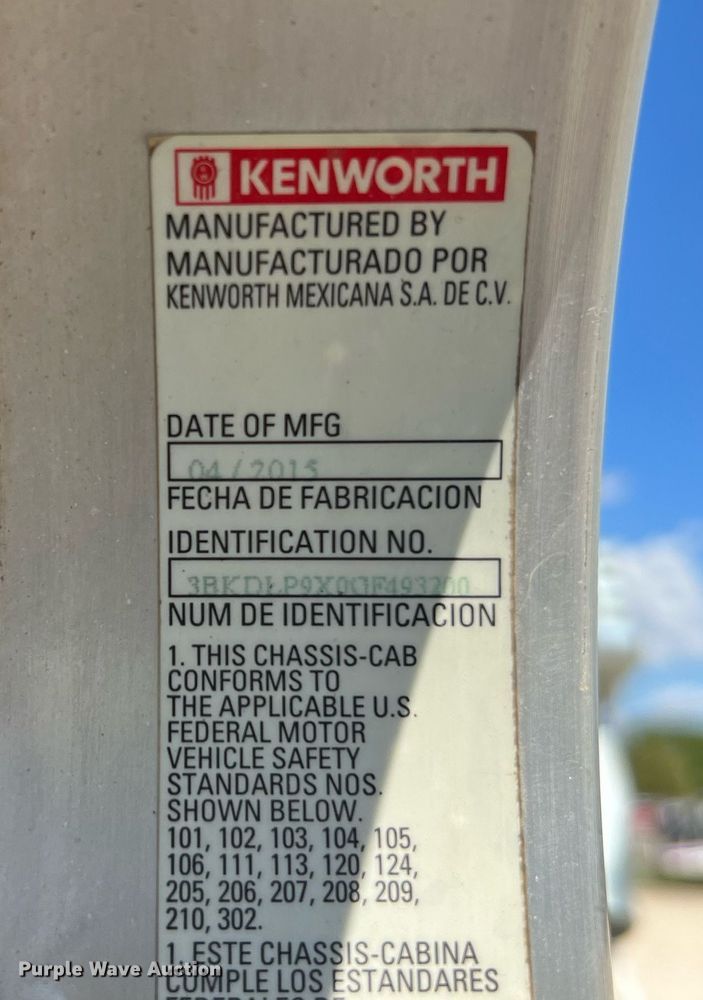 image for item DQ2217 2016 Kenworth T800  dump truck