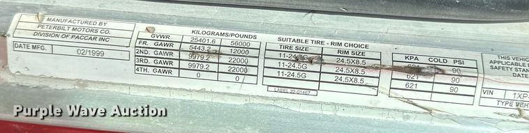 image for item DW2754 1999 Peterbilt 379  semi truck