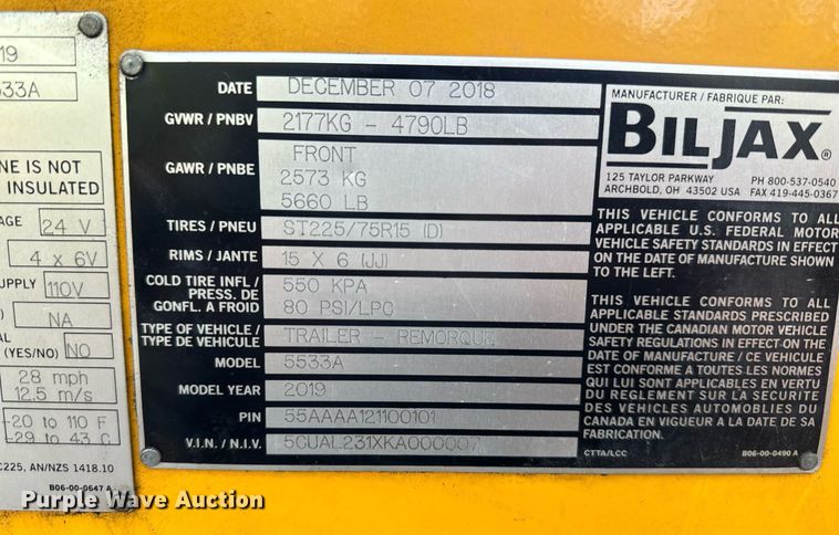 image for item DW2870 2019 Haulotte 5533A  boom lift