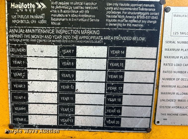 image for item DW2870 2019 Haulotte 5533A  boom lift