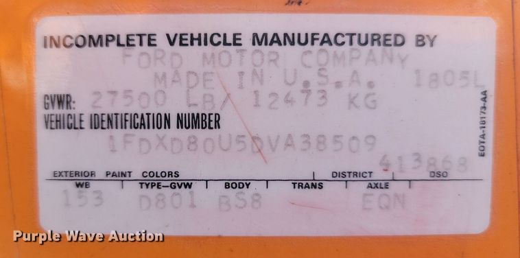 image for item HY9114 1983 Ford 8000  digger derrick truck